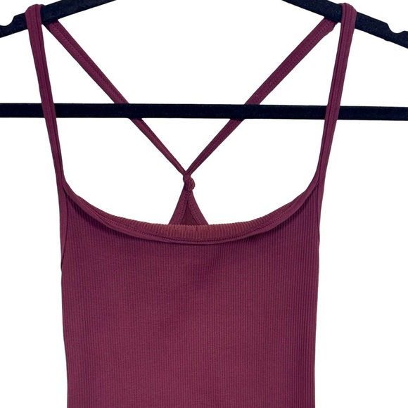 Free People Movement Happiness Runs Square Neck Onesie Jumpsuit in Oxblood M/L - Picture 7 of 11